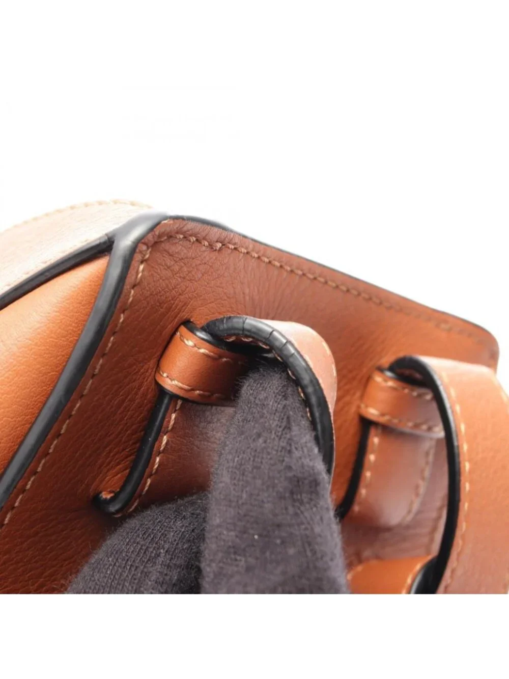 Loewe Handbag Hammock Bag Compact 2-Way Brown Leather